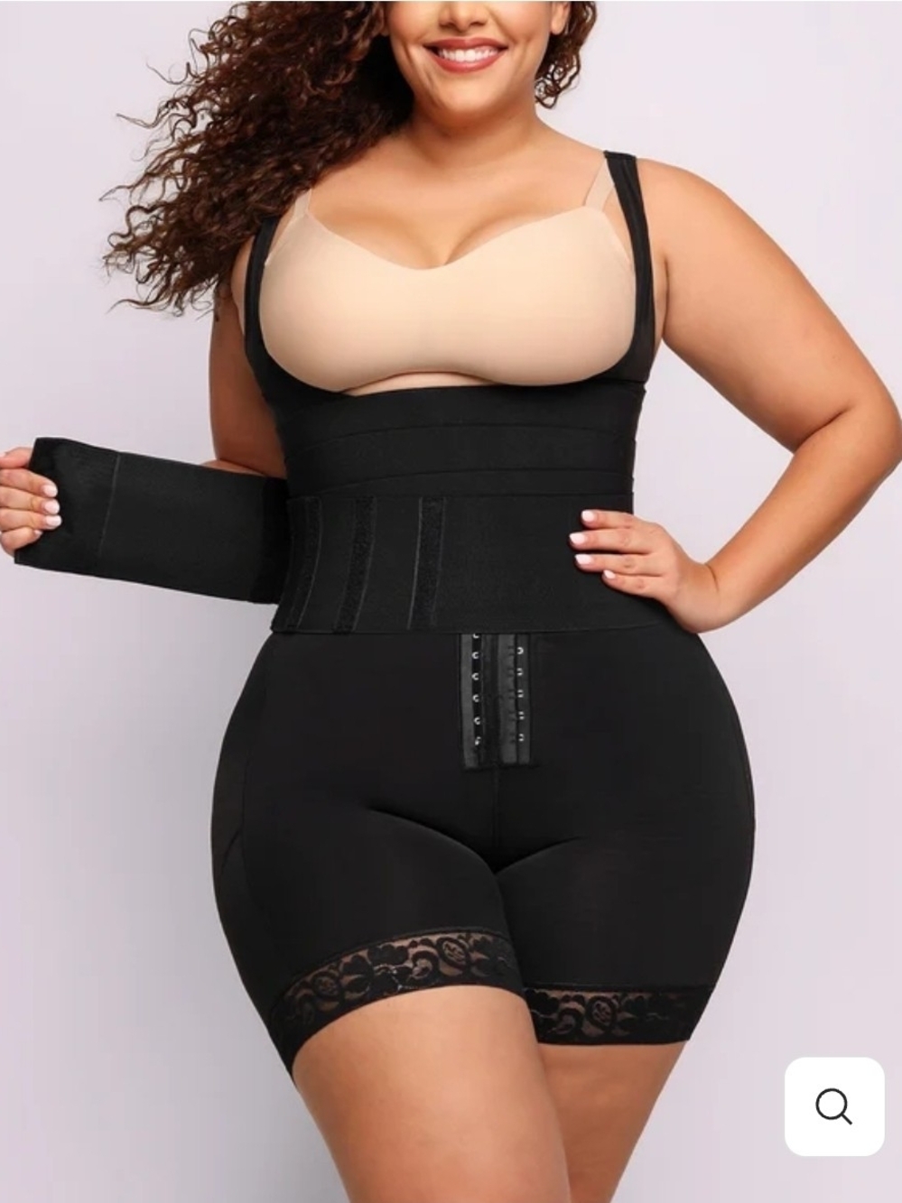 Black New AirSlim 2.0 Smooth Wrap & Open Bust Bodysuit Waist Trainer Shapewear